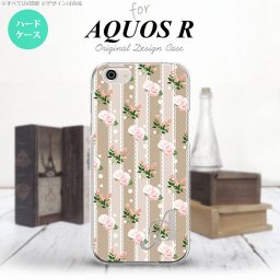 【SH03J】【スマホケース/スマホカバー】【アクオス R】SH03J スマホケース AQUOS R ケース アクオス R イニシャル レース・バラ（B） ベージュ nk-sh03j-268ini【メール便送料無料】