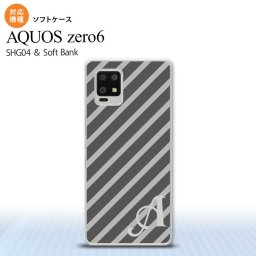 SHG04 SHG04 ZERO6 AQUOS zero6 スマホケース ソフトケース ストライプ グレー +アルファベット メンズ レディース nk-zero6-tp711i