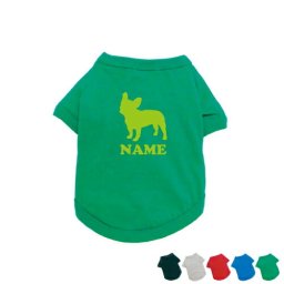 「フレンチブルドッグ」シルエット名入れドッグTシャツ 小型犬 中型犬 犬服 ペットウェア omdn ネームプリント お名前 愛犬グッズ ネームタグ ドッグウエア【EDT】【city】