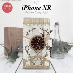iPhoneXR iPhone XR 手帳型スマホケース カバー 時計 妖精 黒 茶  nk-004s-ipxr-dr1253