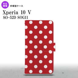 Xperia10V Xperia10V 手帳型スマホケース カバー ドット 水玉 赤 2023年 7月発売 nk-004s-xp105-dr839