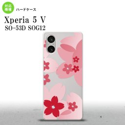 Xperia 5V Xperia 5V スマホケース 背面ケース ハードケース 花柄 サクラ B 赤 2023年 10月発売 nk-xp55-056