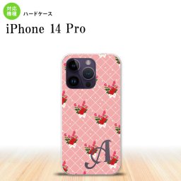 iPhone14 Pro iPhone14 Pro スマホケース 背面ケース ハードケース 花柄 バラ 編み ピンク +アルファベット 2022年 9月発売 nk-i14p-266i
