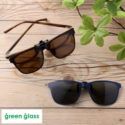 green glass 薄型 軽量 クリップ サングラス 