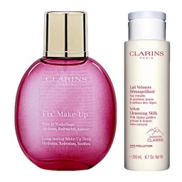 クラランス フィックス メイクアップ 50ml +ベルベット クレンジング ミルク 200ml のセット    |  CLARINS  スキンケアコフレ 美容グッズ コスメ化粧品 誕生日 クリスマス ホワイトデー 結婚記念日 ウエディングギフト 母の日 送別会 バレンタインデー 女性 彼女 妻奥さん 