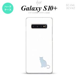 SC-04L SCV42 Galaxy S10+ スマホケース ハードケース 猫 影 白 クリア メンズ レディース nk-s10p-428
