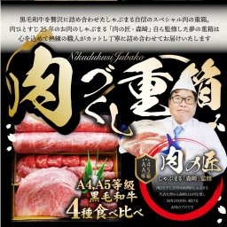 【肉づくし重箱】【A4,A5等級 黒毛和牛 1段重 4種】【600g 2〜3人前】ギフトボックス 化粧箱  のしOK プレゼント ギフト ソース付き 牛肉 送料無料(※一部地域を除く)