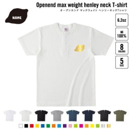 レモン 名入れヘンリーネックTシャツ ヘンリーネック 名入れTシャツ 首元ネコ目ボタン ボタンTシャツ 首元アクセント メンズ レディース