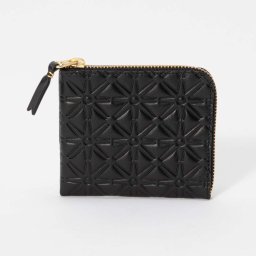 コムデギャルソン COMME DES GARCONS SA310E 小銭入れ メンズ レディース 財布 コインケース ミニ財布 エンボス レザー L字ファスナー コンパクト ギフト プレゼント サイフ EMBOSSED PATTERN B ブラック