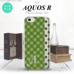 【SH03J】【スマホケース/スマホカバー】【アクオス R】SH03J スマホケース AQUOS R ケース アクオス R イニシャル チェック･ドット 緑 nk-sh03j-1524ini【メール便送料無料】