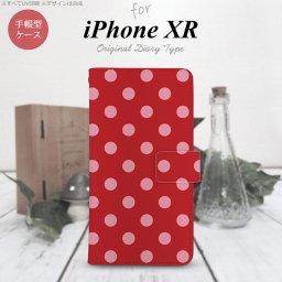 iPhoneXR iPhone XR 手帳型スマホケース カバー ドット 水玉 赤  nk-004s-ipxr-dr838