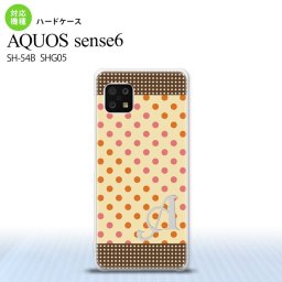 SH-54B SHG05 AQUOS sense6 スマホケース ハードケース ドット 水玉 C ベージュ オレンジ +アルファベット メンズ レディース nk-sens6-1648i