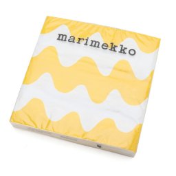 マリメッコ ペーパーナプキン ロッキ ライトイエロー 33x33cm 20枚入り marimekko LOKKI 紙ナプキン ギフト 結婚祝い プレゼント 贈り物