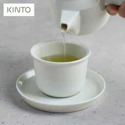 KINTO キントー カップ＆ソーサー[ブラック/ホワイト カップ＆ソーサー 磁器 日本製 お茶 キッチン雑貨 取っ手なし 湯のみ 食器 湯飲み 湯呑み]