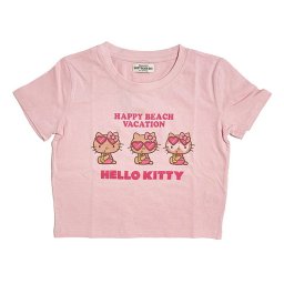 サンリオ 日焼け キティ クロップド半袖Tシャツ(S) ピンク アパレル Sanrio