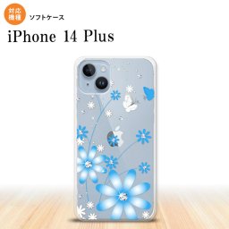 iPhone14 plsu iPhone14 plsu スマホケース 背面ケースソフトケース 花柄 ガーベラ 水色 2022年 10月発売 nk-i14pl-tp802