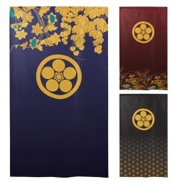 暖簾 のれん 85X150cm 21096 丸に梅蜂 家紋 日本製 間仕切り カーテン タペストリー 目隠し 玄関 階段 洗面所 キッチン 台所 部屋 仕切り 棚 パントリー