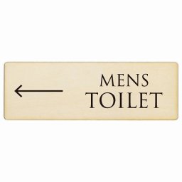 トイレ プレート 木製 MENS 文字タイプ ナチュラル ブラック 左 矢印 長方形 18x6cm 方向案内 進路ドア サインプレート ピクトサイン トイレマーク表示 案内 注意 施設 御手洗 TOILET おしゃれ シンプル 安全対策