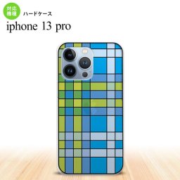 iPhone13 Pro iPhone13Pro 背面ケース カバー ステンドグラス風 チェック ブルー ステンドグラス風  nk-i13p-sg11