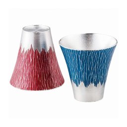 大阪錫器 錫製富士山タンブラー180ml(小)青朱ペア fut-1-2P キッチン用品 食器 調理器具 食器 カトラリー グラス グラス タンブラー コップ タンブラー【送料無料】