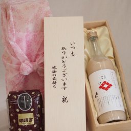 贈り物いつもありがとう木箱と珈琲豆セットオススメ珈琲豆(特注ブレンド200g)井上酒造 やさしいあまざけ大分日田角の井 (大分県) 900ml