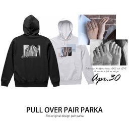 ペアルックパーカー 2点セット Fiss セミオーダーメイド Dateペアルックパーカー parka-002 おしゃれ 春 パーカー カップル ペア ペアルック お揃い 秋 冬 コーデ 服 トレーナー 部屋着 リンクコーデ プレゼント メンズ レディース 男女兼用 裏起毛無し スウェット