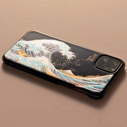 高盛り蒔絵 iPhone11ProMax カバー スマホケース 和柄 日本製 スマホカバー アイフォンケース スマホ アイフォン11プロマックス ケース ブラック 伝統工芸 石川 朝日電機製作所