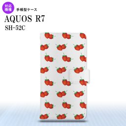 SH-52C AQUOS R7 手帳型スマホケース カバー 苺 イチゴ 中 赤  nk-004s-r7-dr044