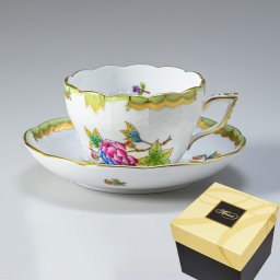 ヘレンド HEREND ティーカップ&ソーサー ヴィクトリア・ブーケ 洋食器 200ml 手描き 兼用カップ（ティー・コーヒー） 730000 VBO 【00730000-VBO】 内祝い 洋食器 送別会 誕生日 お中元 結婚祝い 結婚式 高級【スペシャルラッピング660円(別売り)】 父の日 母の日 即日発送 成人祝い ホワイトデー