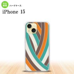 iPhone15 iPhone15 背面ケース カバー ステンドグラス風 おしゃれ 帯 グリーンブラウン ステンドグラス風 2023年 9月発売 nk-i15-sg19