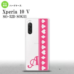 Xperia10V Xperia10V スマホケース 背面ケース ハードケース トランプ 帯 ピンク クリア +アルファベット 2023年 7月発売 nk-xp105-530i