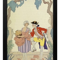 ジョルジュ バルビエ 男性と女性のデート A3 サイズ ポスター アート おしゃれ 絵画 インテリア 北欧 イラスト マット紙 艶消し アートパネル 額 フレーム デザイン 壁掛け ギフト 新築祝い ディスプレイ 引越し祝い　新生活　空間デザイン 