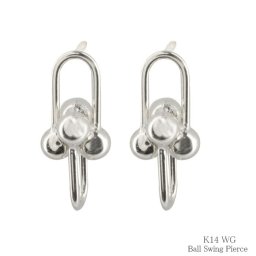 k14 ピアス レディース スタッドピアス シンプル ホースシュー 丸玉 馬蹄 ホワイトゴールドk14 14金 14k 揺れる ピアス 地金 華奢 かわいい おしゃれ 誕生日