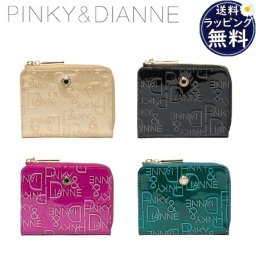 【無料ラッピング】 ピンキーダイアン PinkyDianne 折り財布 L字ファスナー リッチフレイバー ロゴ エナメル レディース レディースpdb522214