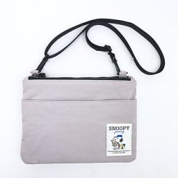 スヌーピー 2ルームショルダーバッグ ジャーニー グレー SNOOPY 送料込み