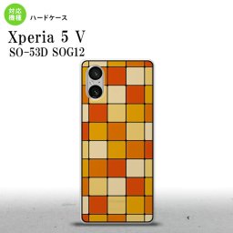 Xperia 5V Xperia 5V 背面ケース カバー ステンドグラス風 おしゃれ スクエア オレンジ ステンドグラス風 2023年 10月発売 nk-xp55-sg06