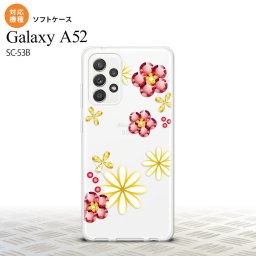 SC-53B Galaxy A52 スマホケース ソフトケース 花柄 ミックス E クリア メンズ レディース nk-sc53b-tp306