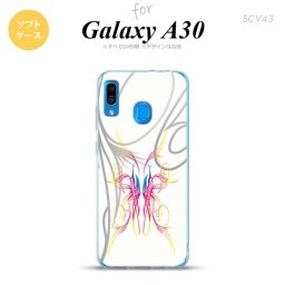SCV43 Galaxy A30 SCV43 スマホケース ソフト カバー ピンスト 白 ピンク ブルー nk-scv43-tp1244