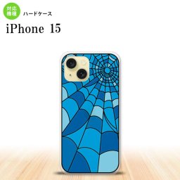 iPhone15 iPhone15 背面ケース カバー ステンドグラス風 おしゃれ 蜘蛛の巣 A ブルー ステンドグラス風 2023年 9月発売 nk-i15-sg22