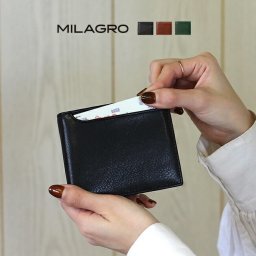 Milagro 牛革ソフトミリング ベラ付き2つ折り財布[二つ折り財布 財布 レザー 牛革 メンズ レディース 薄型 カード入れ 小銭入れ お札入れ 薄手 カード 小銭 お札 収納 30代 40代 50代 60代 大人]