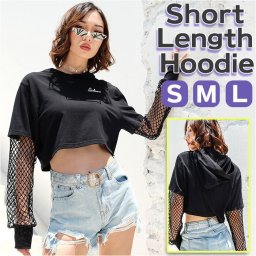 ダンス 衣装 ヒップホップ 大人 通販 レディース ショート丈 メッシュ 袖 長袖 重ね着風 ダンス衣装 ストリート系 コスチューム ブラック 黒 レイヤード 肌見せ へそ出し カットソー トップス レディースファッション