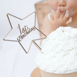 【送料無料】木製 ケーキ トッパー〈1st Birthday Star〉スマッシュ クレイ one 誕生日 1歳 飾り 一歳 ファースト バースデー フォト ウッド wood ダミー 2歳 3歳 数字 二歳 三歳 cake 初 パーティー ベビー アイテム グッズ ナチュラル お祝い デコレーション カリグラフィ [G]