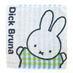 ミッフィー Miffy  ミニタオル ギンガムチェック ホワイト  ハンドタオル     日本製