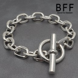 BFF ブランド 幅11mm マンテル チェーンブレスレット 太幅 ワイド メンズ レディース シルバー925 重厚感 太め 金属アレルギー対応 専用BOX付属