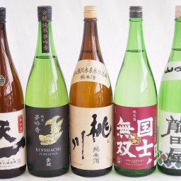米の旨味よい日本酒5本セット(早川酒造部天一 純米酒 (三重県) 桃川 純米酒 (青森県) 金しゃち酒造金鯱 夢吟香 純米酒 (愛知県) 高砂酒造国士無双 純米酒 (北海道) 東春酒造東龍 龍田屋 特別純米 (愛知県)) 1800ml×5本