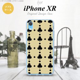 iPhoneXR iPhone XR スマホケース ソフトケース トランプ クラブ ベージュ 黒 メンズ レディース nk-ipxr-tp533