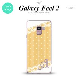 Galaxy Feel 2 ギャラクシー フィール 2 SC-02L スマホケース カバー ハードケース ドット・レースB 黄 イニシャル 対応 nk-sc02l-1613i[スマホ,スマホケース,スマホカバー,ケース,カバー,ジャケット]