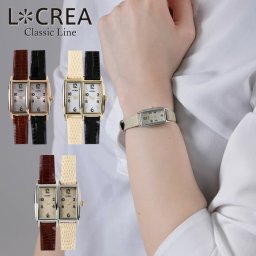 LCREA ルクレア 腕時計 レディース ソーラー 日本製 革ベルト レザー ウォッチ レディース 女性用 シンプル 日常生活防水 ブランド RECTANGLE レクタングル クラシック アンティーク調