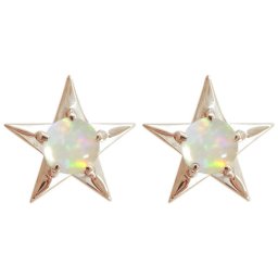 スターピアス オパール 星ピアス K10 スタッドピアス