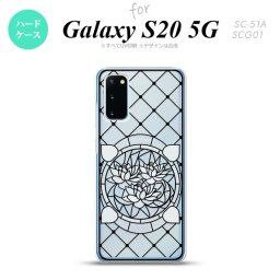 SC-51A SCG01 Galaxy S20 背面ケース カバー ステンドグラス風 おしゃれ 蓮 ホワイト ステンドグラス風 かわいい おしゃれ 背面ケース nk-s20-sg53